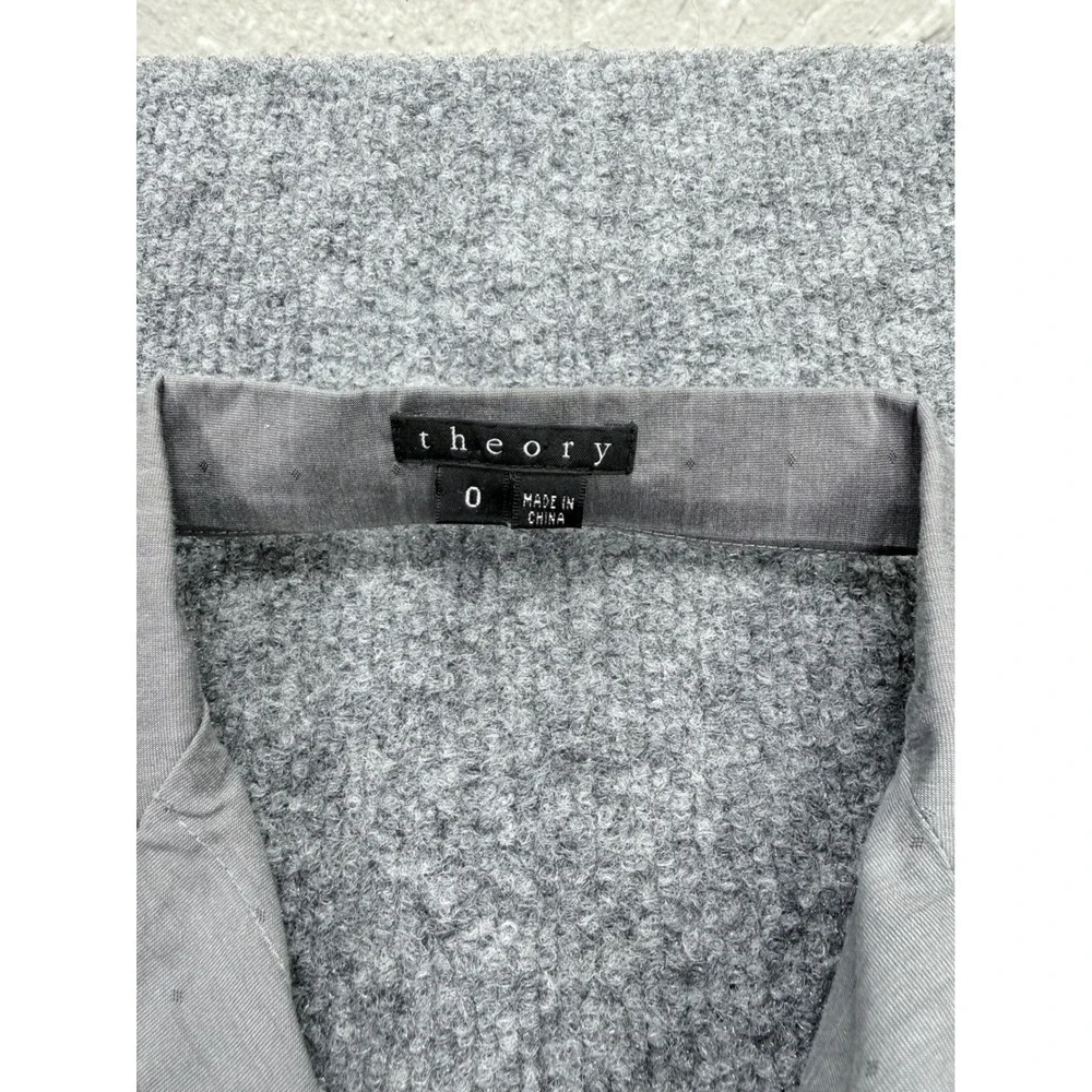 Theory Womens Grey Short Sleeve Back Cutout Tie Waist Shirtdress Size 0 - Picture 2 of 7